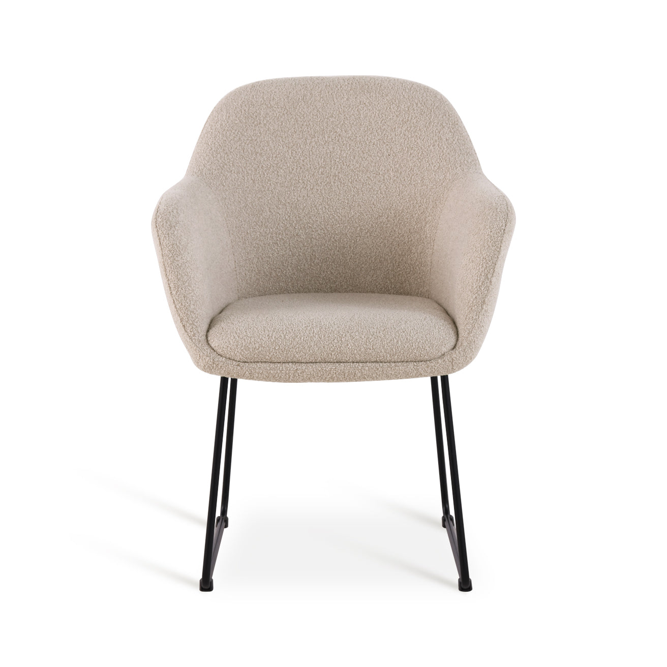 Fauteuil design Neve UDC22123 en velours gris-bleu, dossier incurvé ergonomique et pieds en métal doré. Idéal pour salon moderne ou bureau élégant. Profondeur d'assise généreuse (55cm) et structure stable.