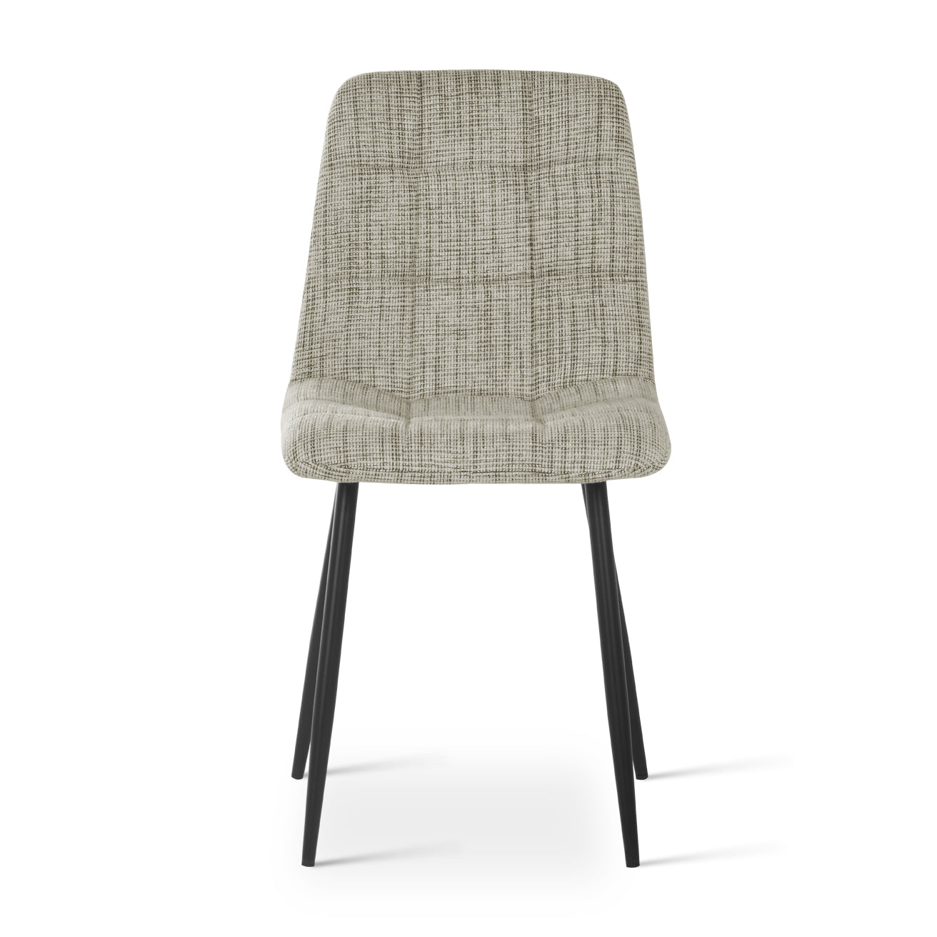 Découvrez le lot de 3 chaises de salle à manger OFCASA Aoife en tissu lin aux couleurs assorties : un design moderne avec assise confortableavec motif matelassé à carreaux, pieds en métal robustes et montage facile — parfait pour un intérieur contemporain.
