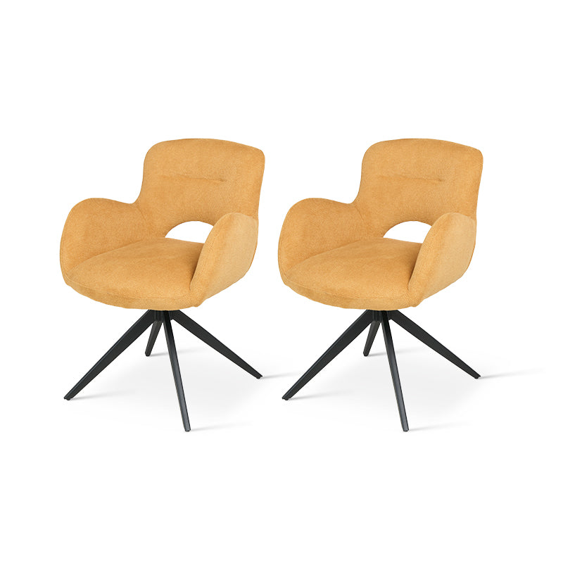Découvrez les fauteuils de salle à manger pivotants Freya d’OFCASA : assise en lin doux sur une base pivotante à 360°. Idéal pour les cuisines, les bureaux à domicile ou les coins repas cosy.