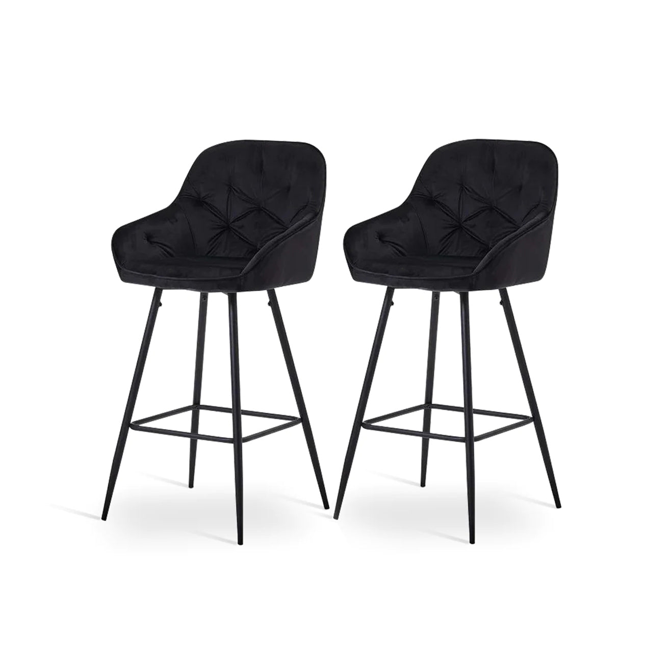 Tabouret de bar design Keaton OFCASA en simili-cuir beige, dossier haut et piètement métal noir – Idéal pour îlots de cuisine modernes