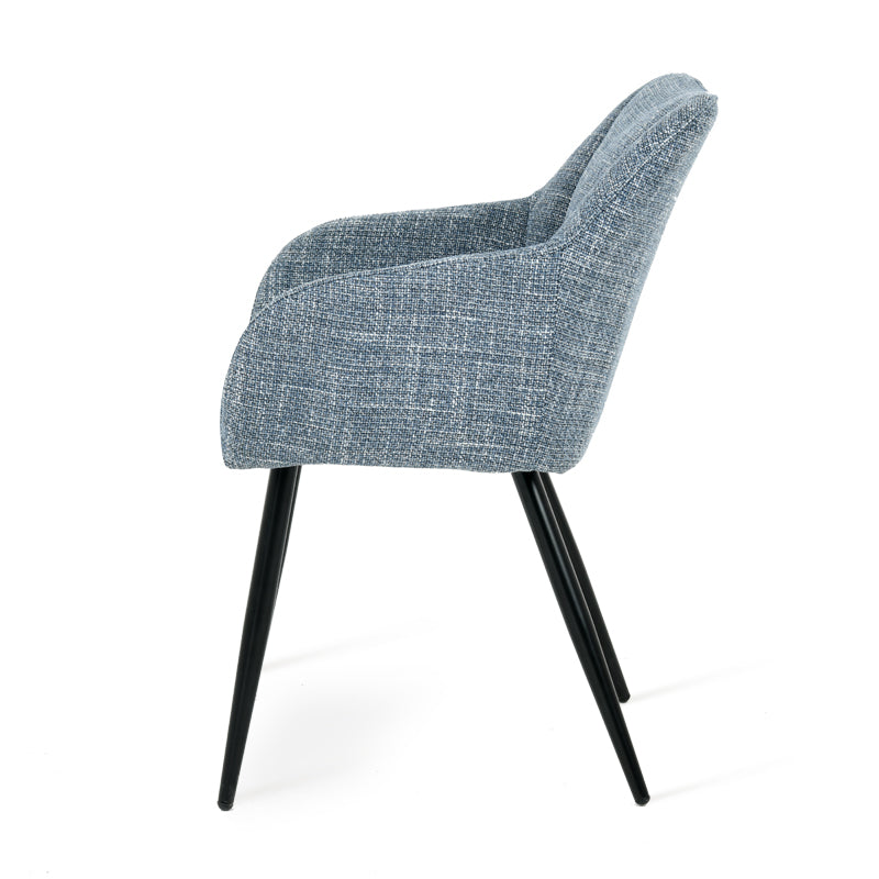 Fauteuil salle à manger Sienna Garden [Lot de 2] [Tissu en lin]