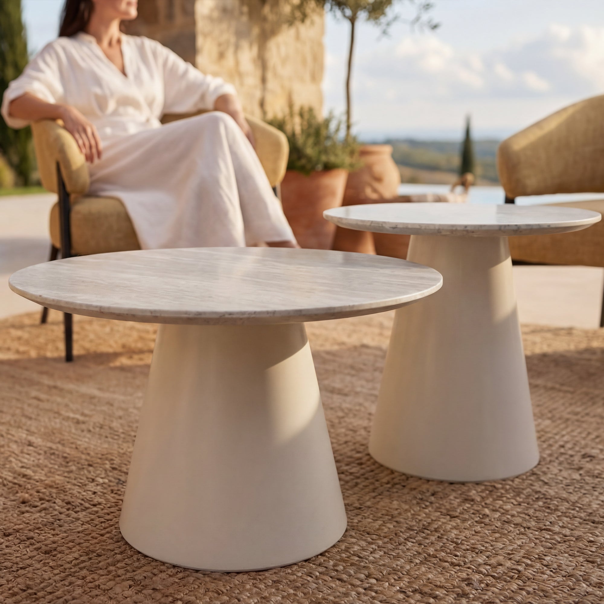 Set de table basse Tottie [Travertin] [45 cm] [60 cm]