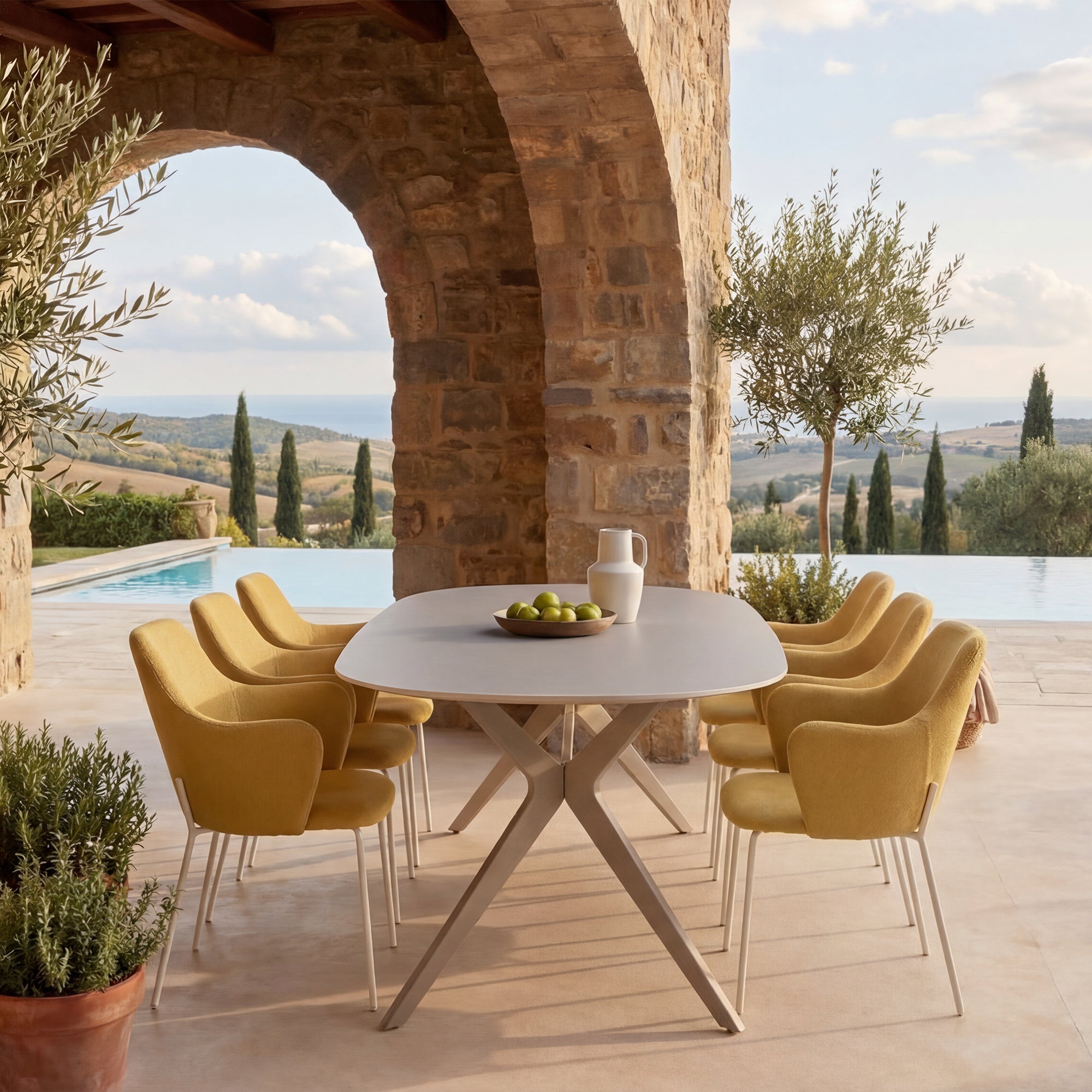 Table à manger Judit ovale [Beige] [160 cm]