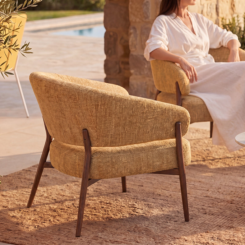 Fauteuil de salon Quinn [Tissu effet lin]