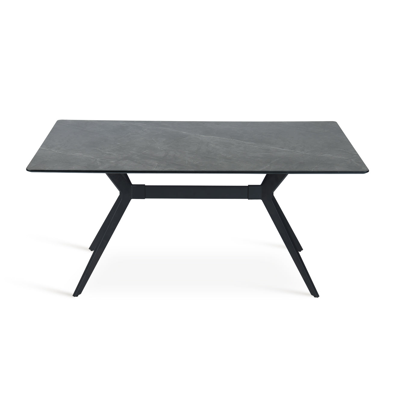 Table de salle à manger Rectangulaire Laila [Marbre gris foncé] [160 cm]