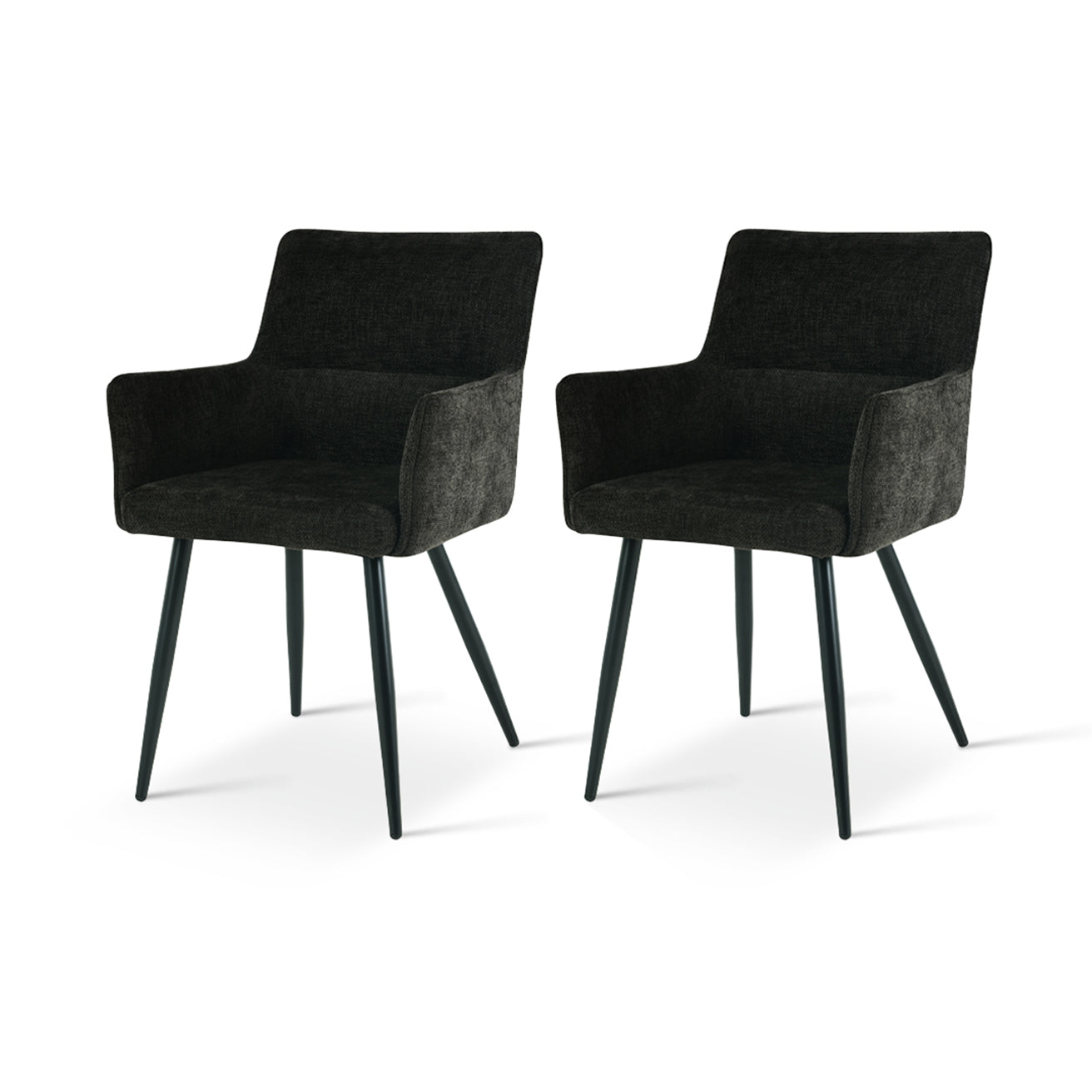 Fauteuil salle à manger Kaya [Lot de 2] [Tissu en lin]