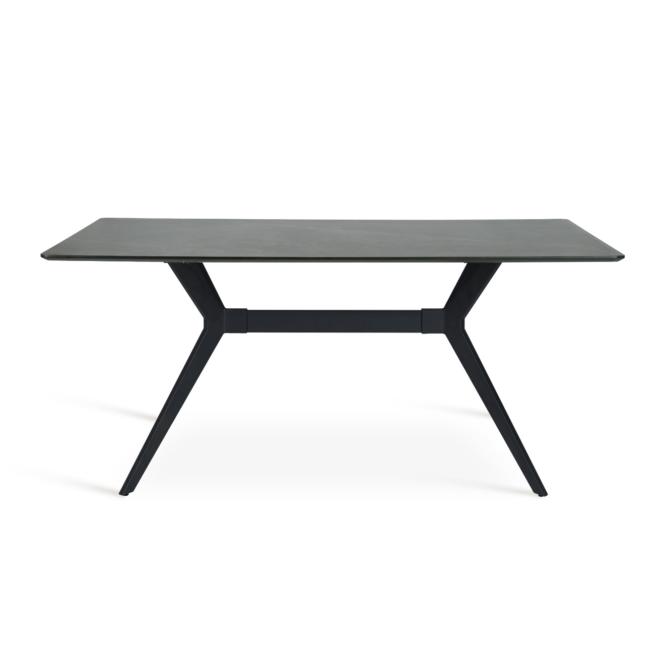 Table de salle à manger Rectangulaire Laila [Marbre gris foncé] [160 cm]