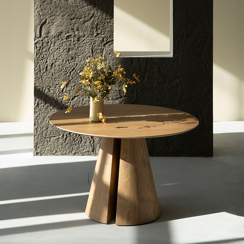 Table de salle à manger ronde Isabeau [Couleur chêne] [120 cm]