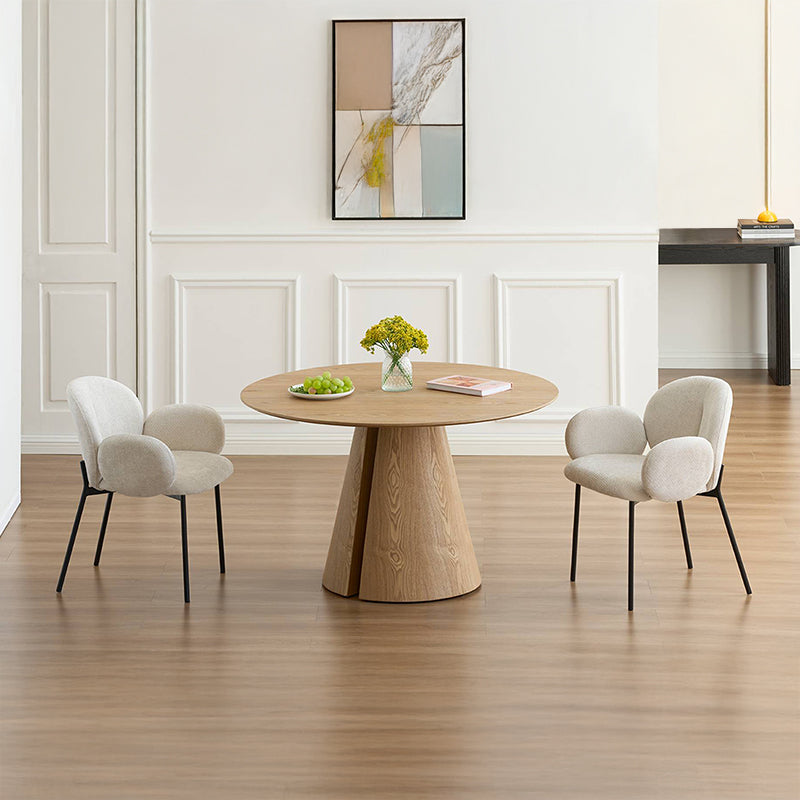 Table de salle à manger ronde Isabeau et 4 Fauteuil salle à manger Harlow [Ensemble de Salle à Manger]