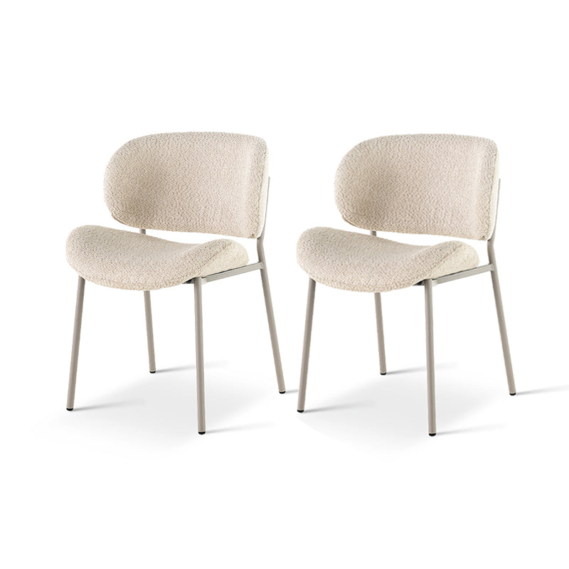 Chaise de Salle à Manger Hadley [Lot de 2] [Beige] [Tissu Bouclette]
