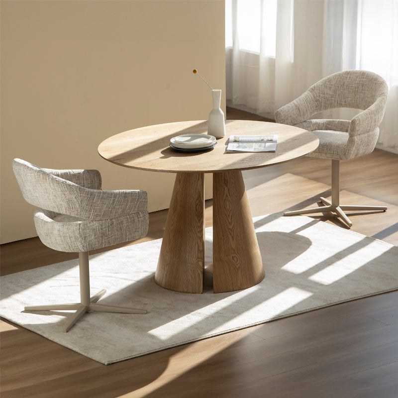 Table de salle à manger ronde Isabeau [Couleur chêne] [120 cm]
