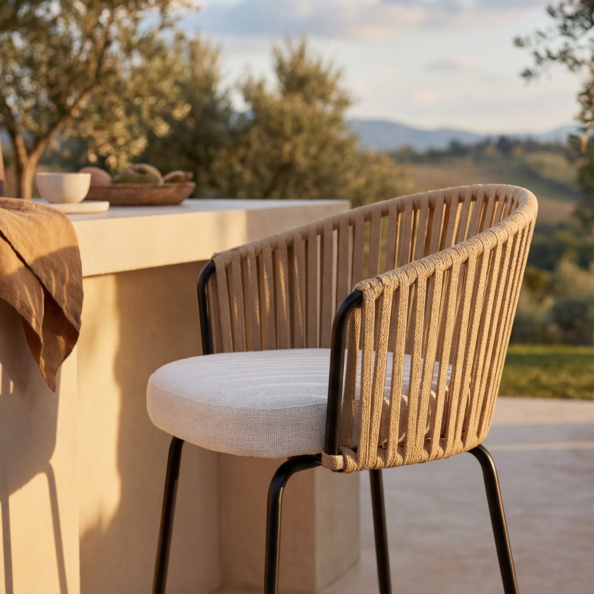 Tabouret de Bar Louisa [Lot de 2] [Tissu effet lin] [65 cm]
