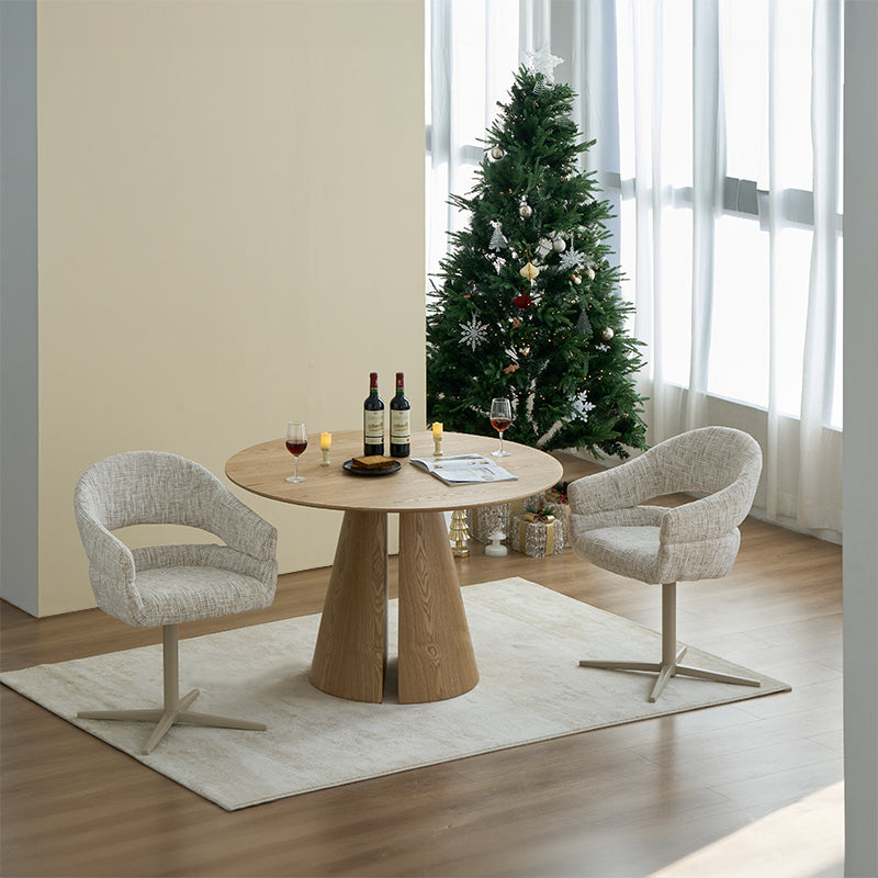 Table de salle à manger ronde Isabeau [Couleur chêne] [120 cm]
