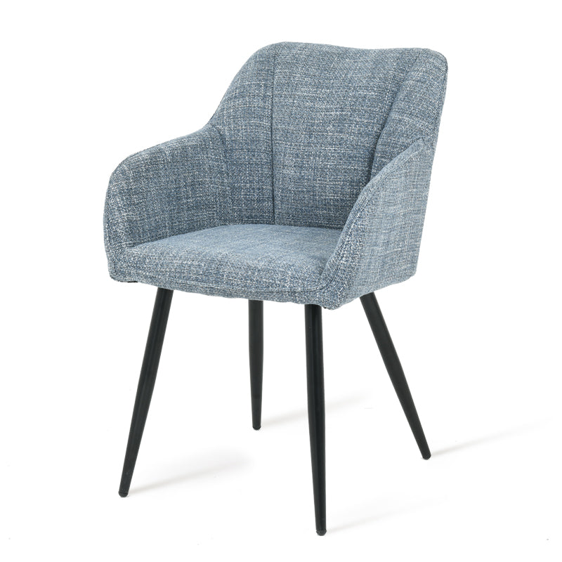 Fauteuil salle à manger Sienna Garden [Lot de 2] [Tissu en lin]