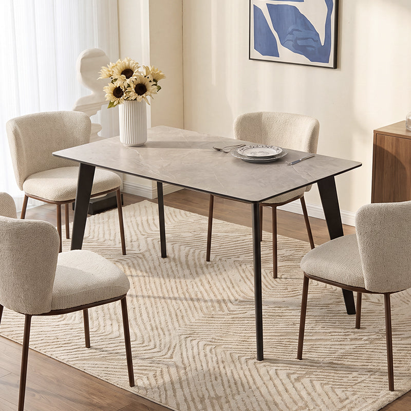 Table de salle à manger Rectangulaire Valdez [Marbre gris] [140 cm]