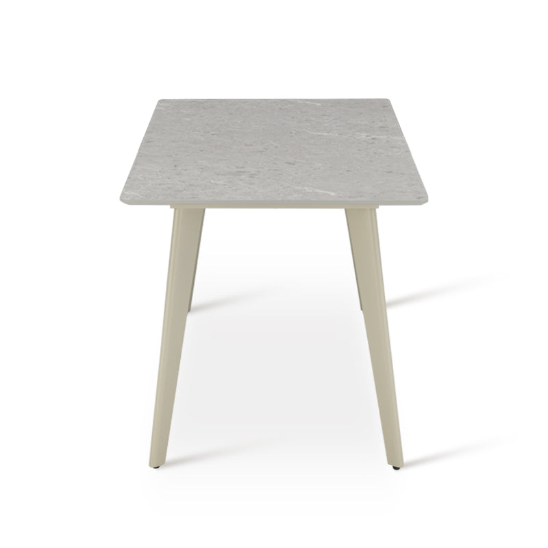 Table de salle à manger Rectangulaire Valdez [Marbre gris] [140 cm]