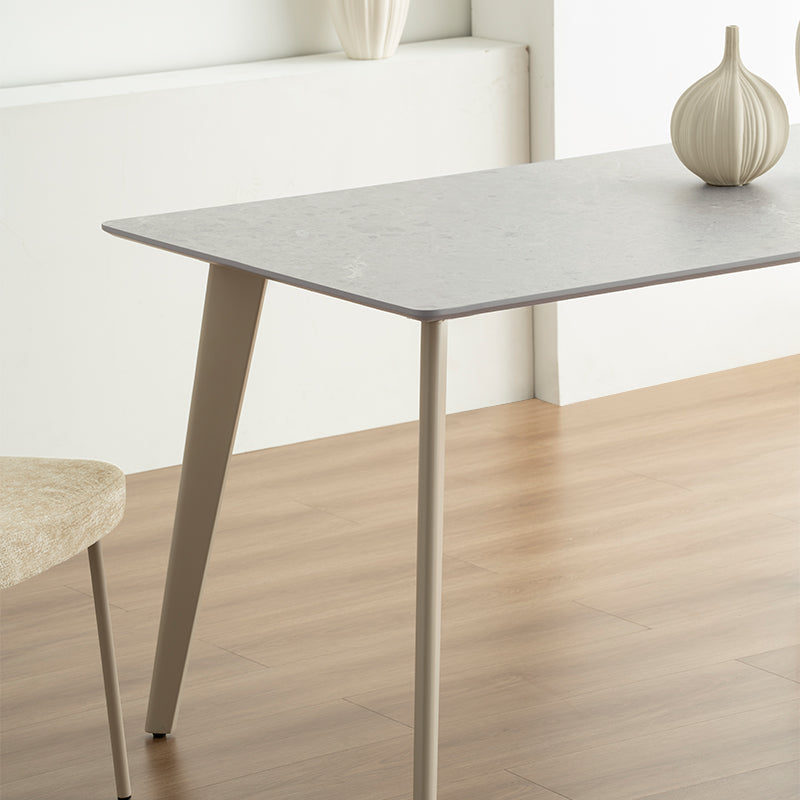 Table de salle à manger Rectangulaire Valdez [Marbre gris] [140 cm]