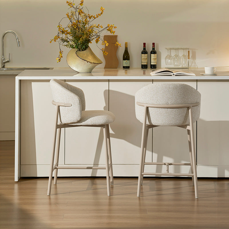 Tabouret de Bar Valda [Lot de 1] [Tissu effet lin] [65 cm]