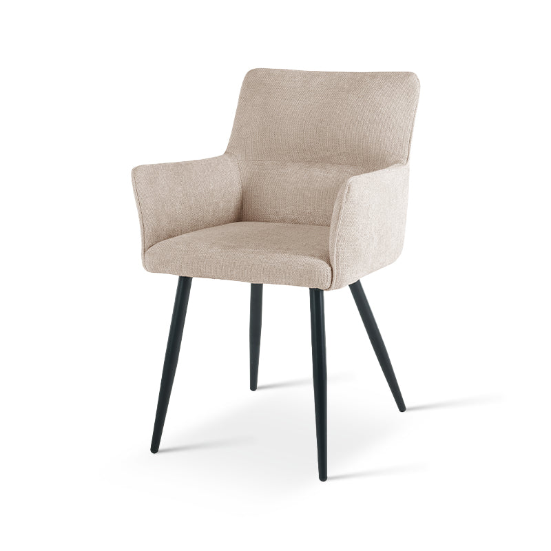 Fauteuil salle à manger Kaya [Lot de 2] [Tissu en lin]