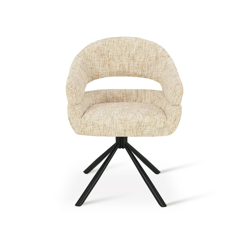 Fauteuil salle à manger pivotantes à 360° Briar Sleek [Lot de 2] [Tissu en lin]