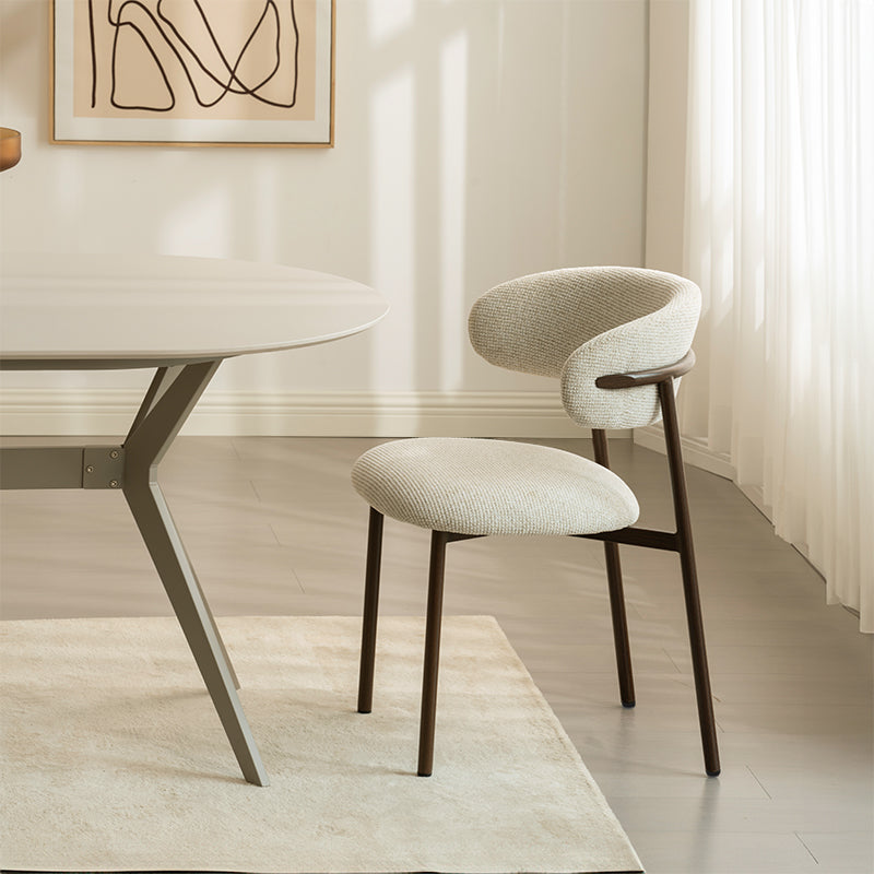 Chaise de salle à manger Zahra S [Lot de 2] [Tissu en lin] [⌀ 2.5 cm]