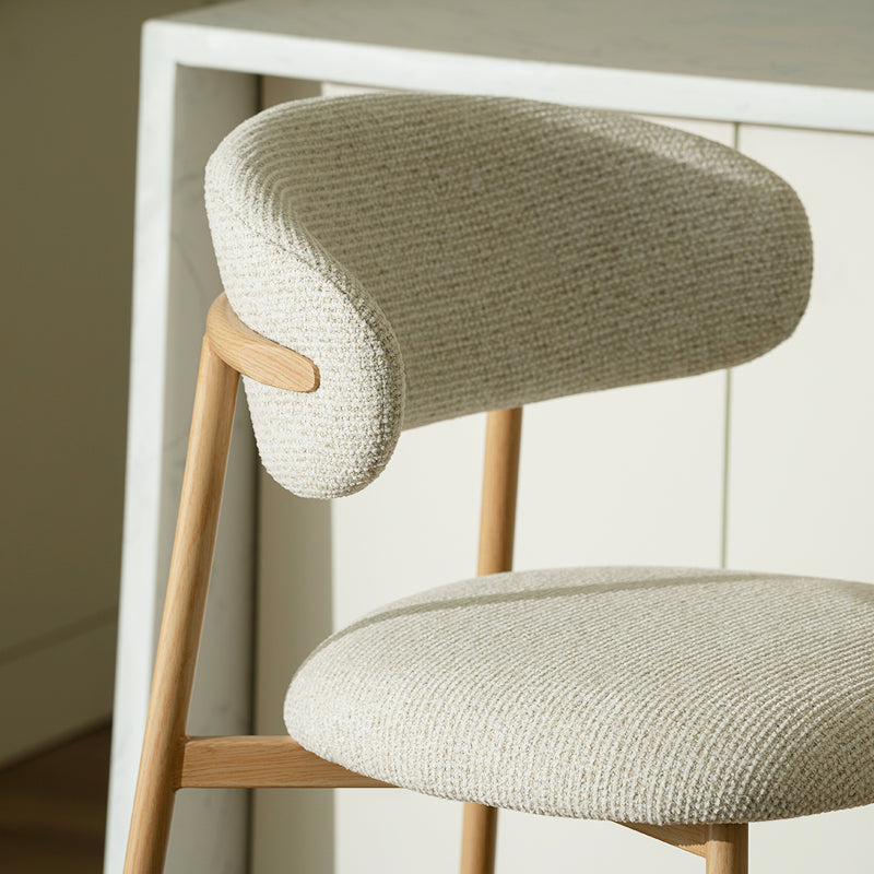 Tabouret de Bar Zahra S [Lot de 1] [Tissu effet lin] [65 cm] [⌀ 2.5 cm]