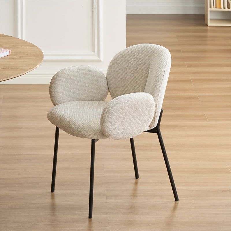 Table de salle à manger ronde Isabeau et 4 Fauteuil salle à manger Harlow [Ensemble de Salle à Manger]