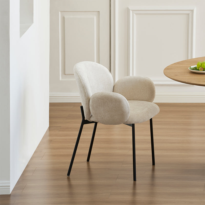 Table de salle à manger ronde Isabeau et 4 Fauteuil salle à manger Harlow [Ensemble de Salle à Manger]