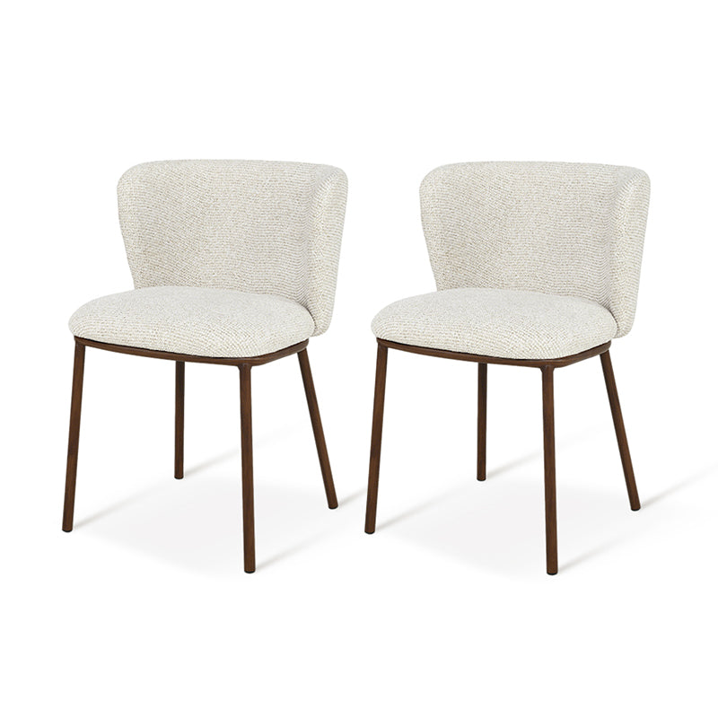 Chaise de Salle à Manger Karin [Lot de 2] [Tissu Bouclette & lin]