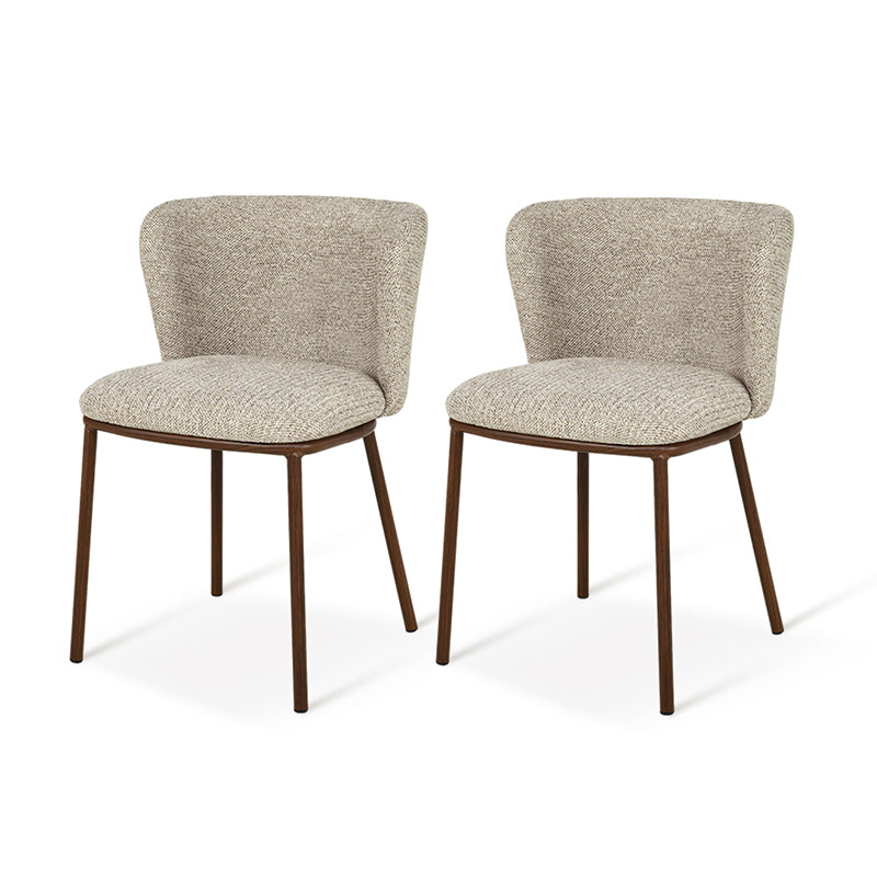 Chaise de Salle à Manger Karin [Lot de 2] [Tissu Bouclette & lin]