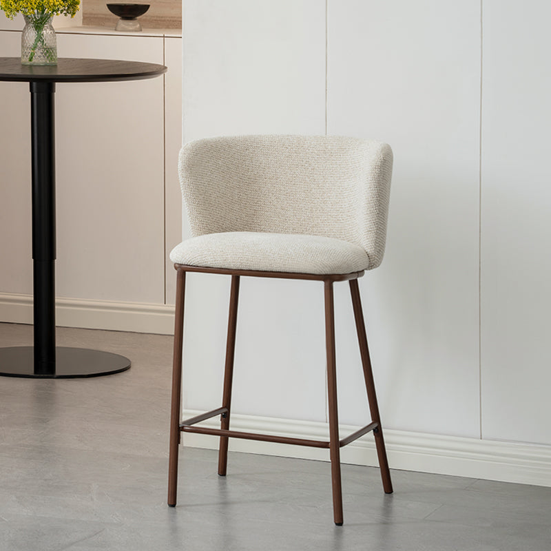 Tabouret de Bar Karin [Lot de 2] [Tissu Bouclette & lin] [65 cm]