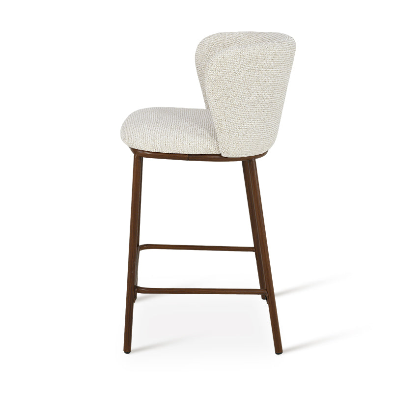 Tabouret de Bar Karin [Lot de 2] [Tissu Bouclette & lin] [65 cm]