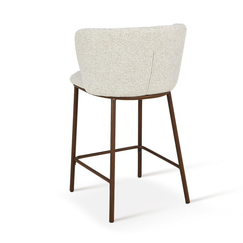Tabouret de Bar Karin [Lot de 2] [Tissu Bouclette & lin] [65 cm]