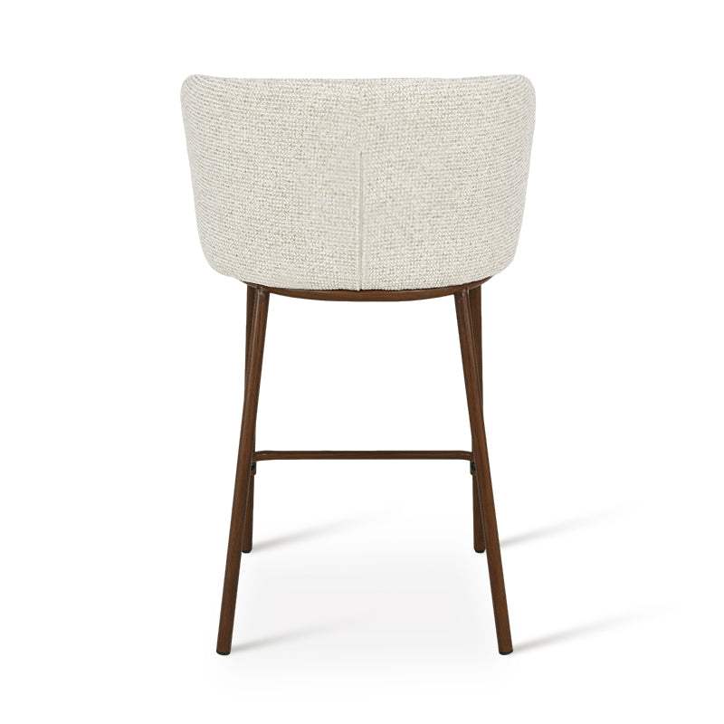 Tabouret de Bar Karin [Lot de 2] [Tissu Bouclette & lin] [65 cm]