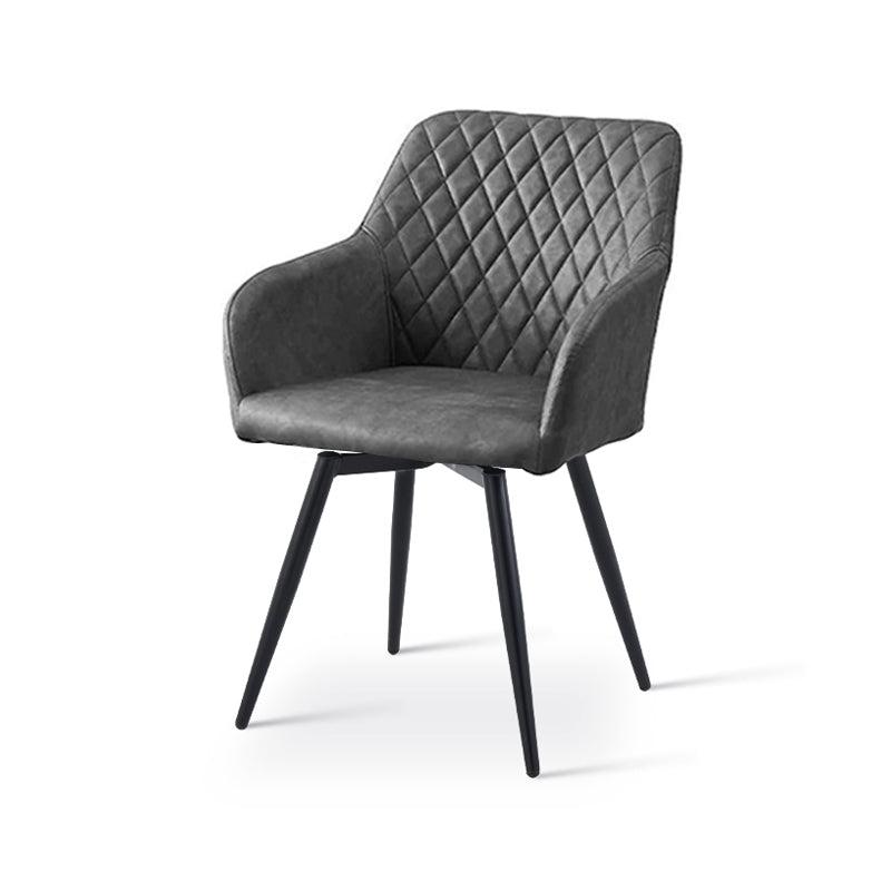 Fauteuil salle à manger pivotantes à 360 Frazer Diamond [Lot de 2] [Simili cuir] [Gris]