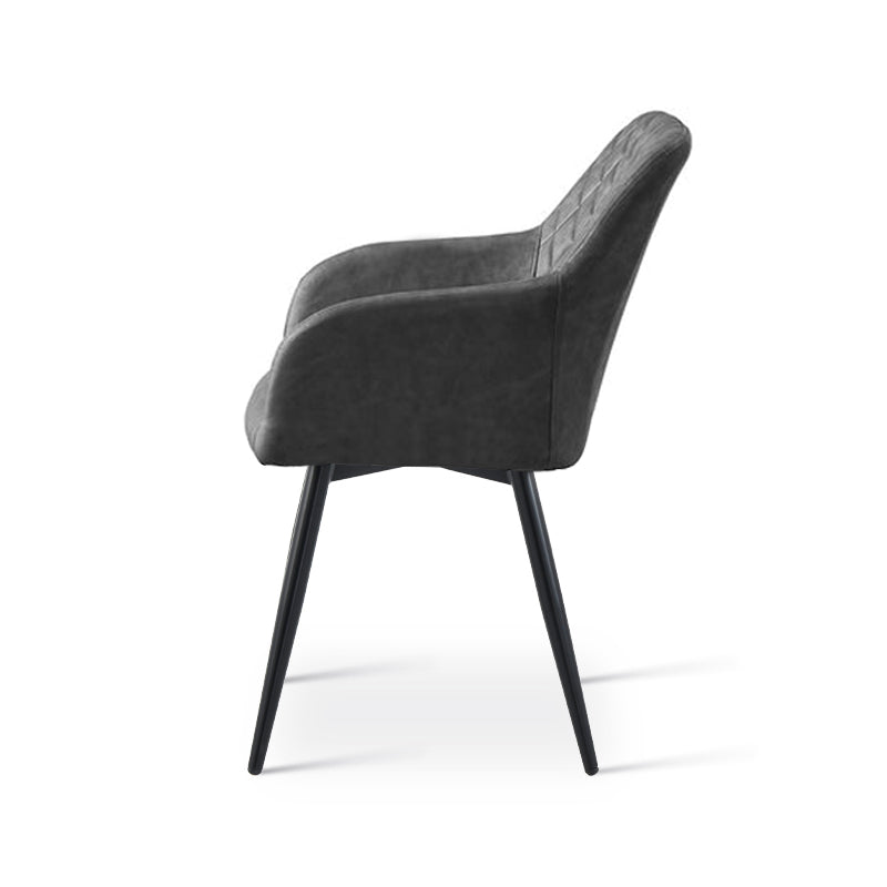 Fauteuil salle à manger pivotantes à 360 Frazer Diamond [Lot de 2] [Simili cuir] [Gris]