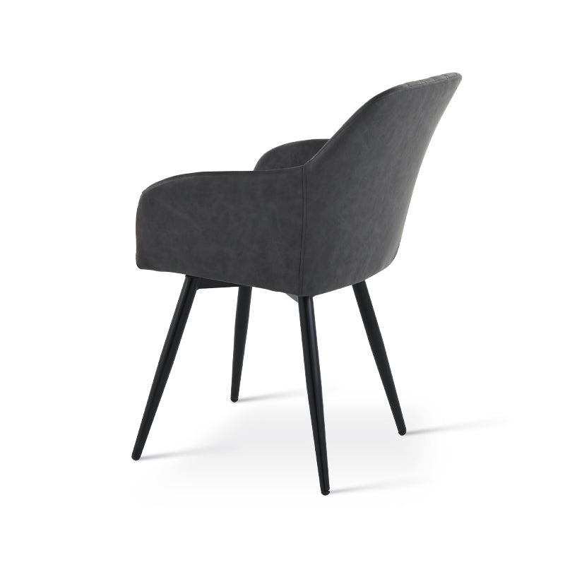 Fauteuil salle à manger pivotantes à 360 Frazer Diamond [Lot de 2] [Simili cuir] [Gris]