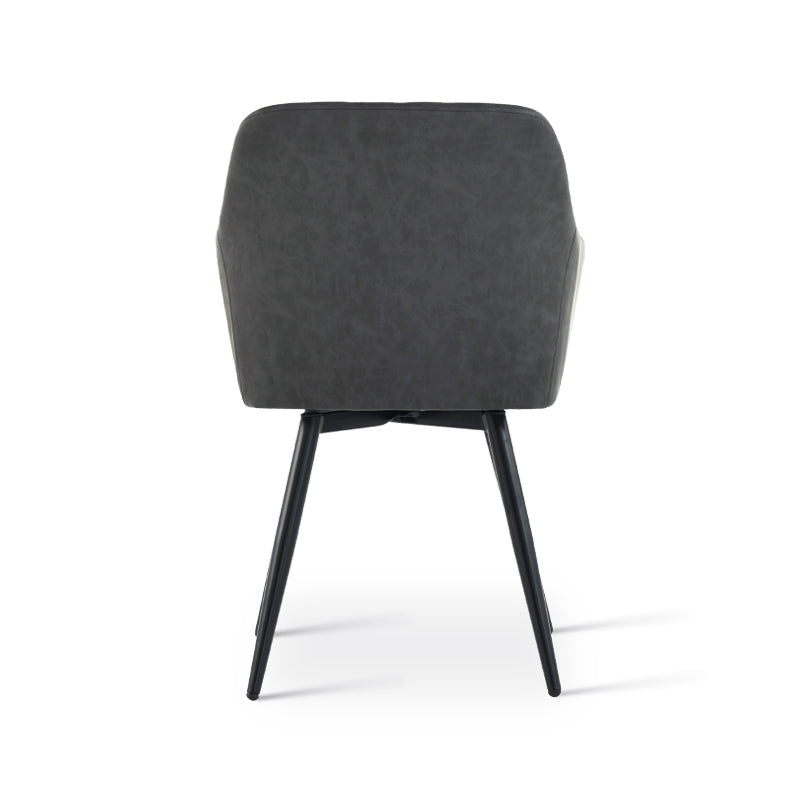 Fauteuil salle à manger pivotantes à 360 Frazer Diamond [Lot de 2] [Simili cuir] [Gris]