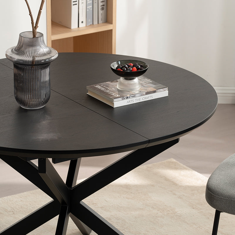 Table de salle à manger ronde extensible Beverly [120-160cm]
