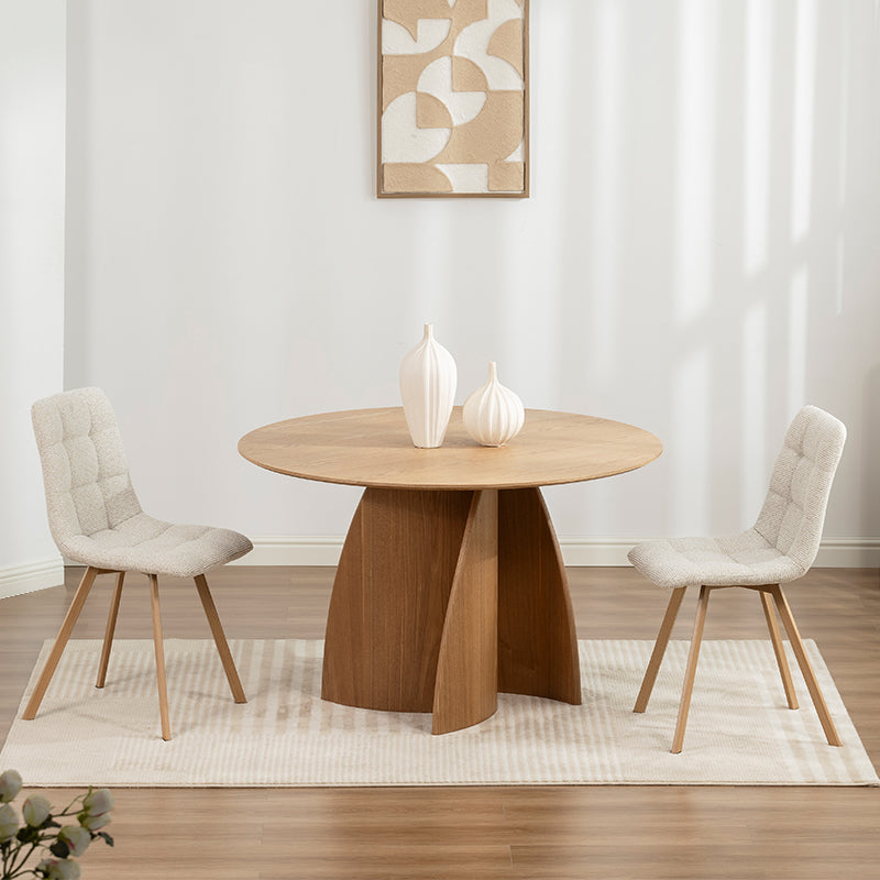 Table de salle à manger ronde Gemma [Noir & Bois] [120 cm]