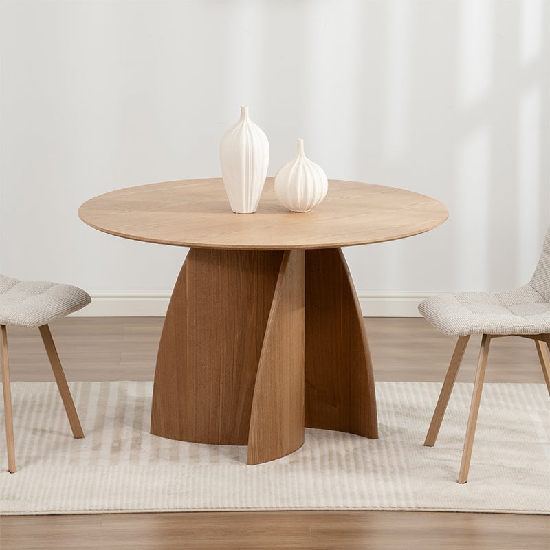 Table de salle à manger ronde Gemma [Noir & Bois] [120 cm]