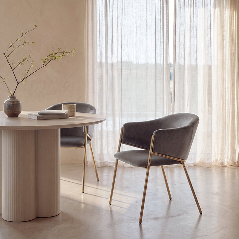 Fauteuil salle à manger Dalila [Lot de 2] [Velours]