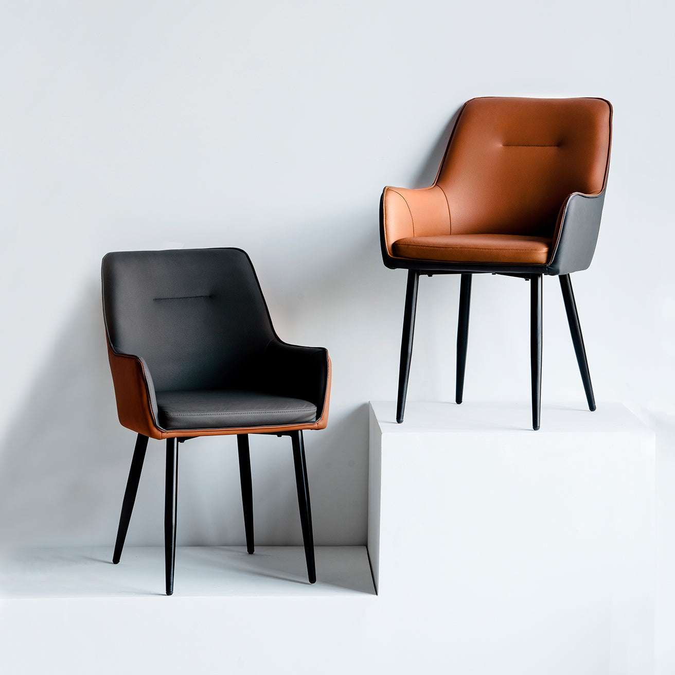 Fauteuil salle à manger Solis [Lot de 2] [Simili cuir]