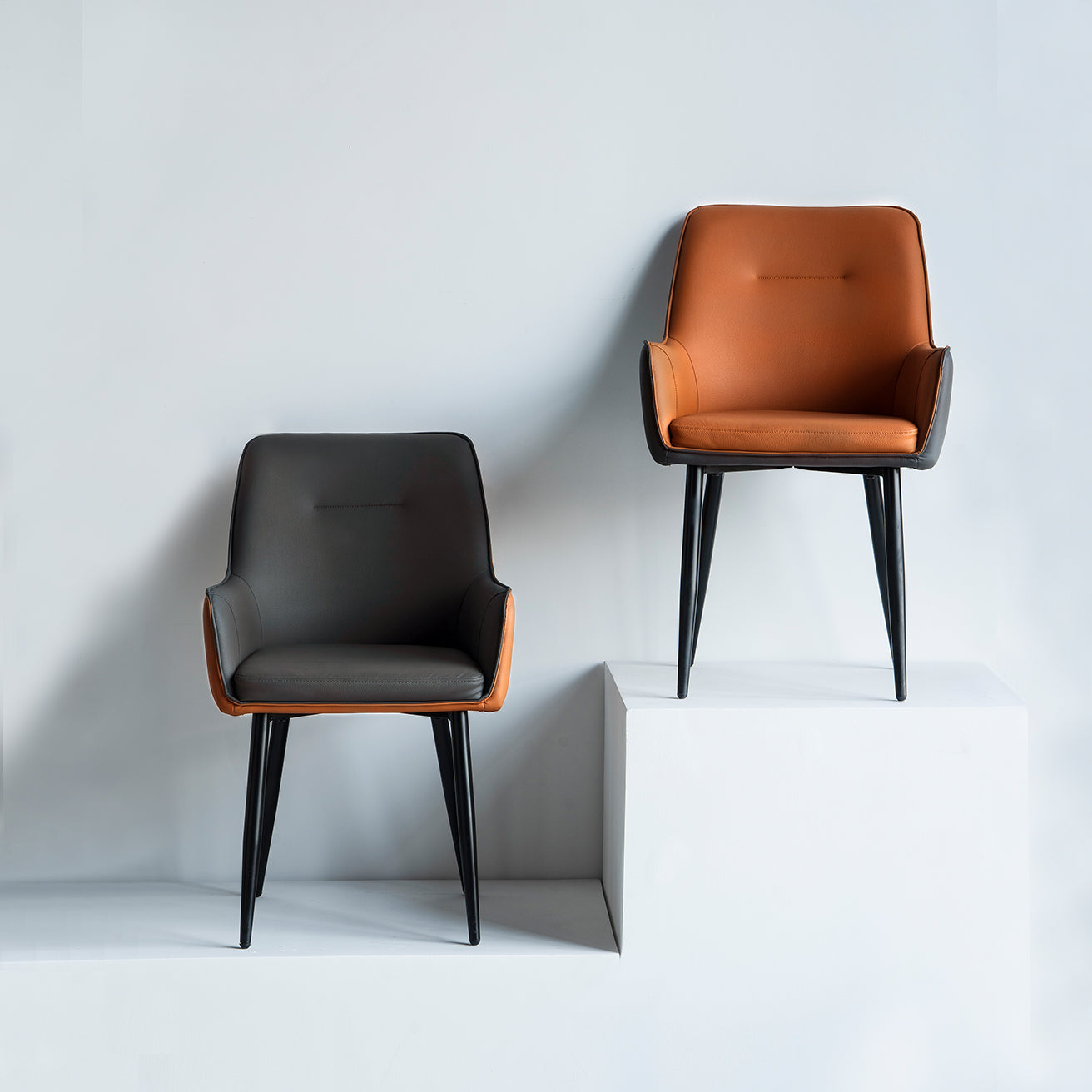 Fauteuil salle à manger Solis [Lot de 2] [Simili cuir]