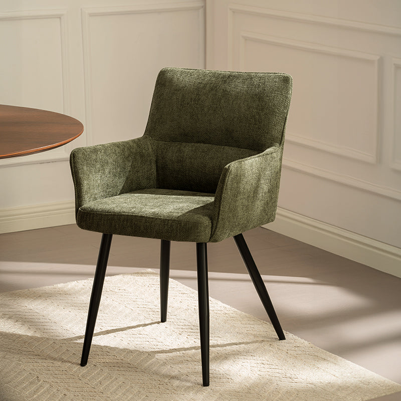 Fauteuil salle à manger Kaya [Lot de 2] [Tissu effet lin]