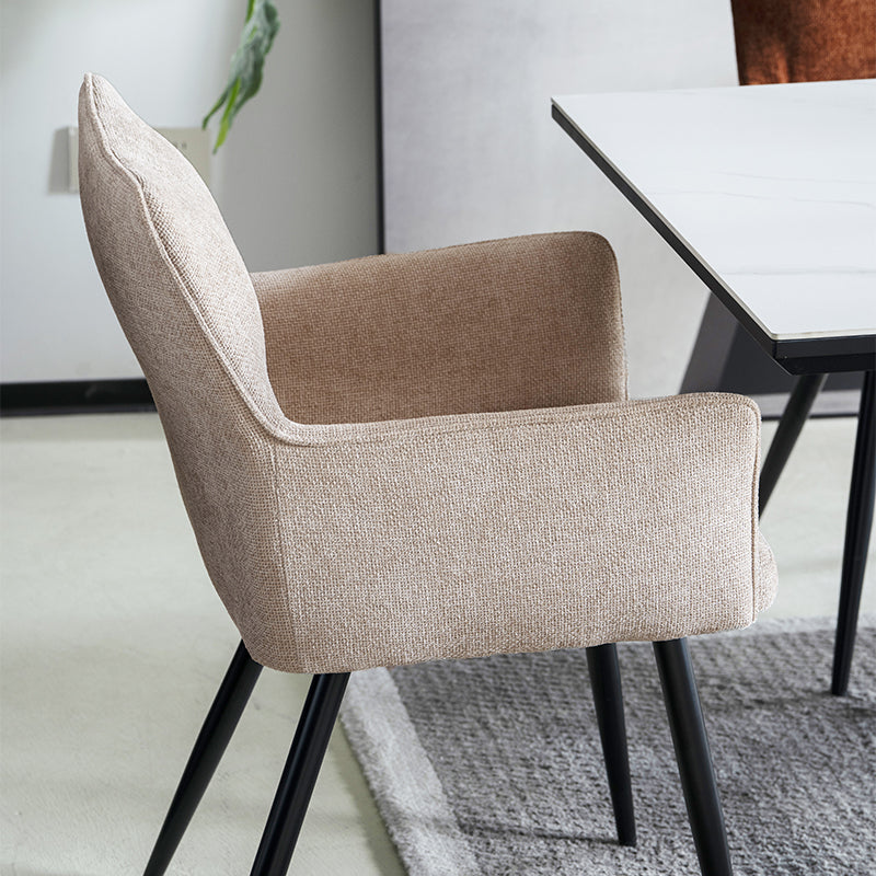 Fauteuil salle à manger Kaya [Lot de 2] [Tissu en lin]