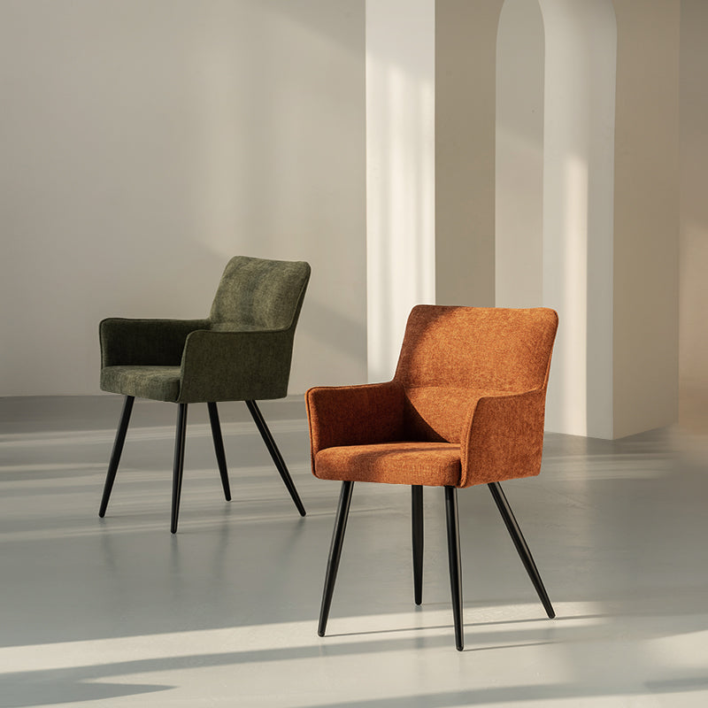 Fauteuil salle à manger Kaya [Lot de 2] [Tissu effet lin]