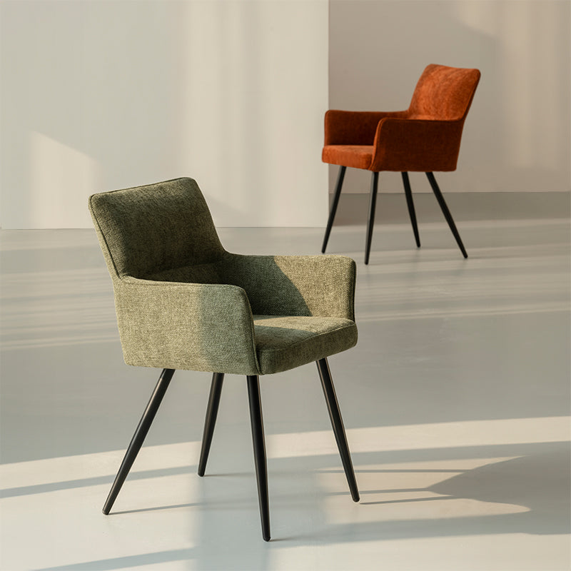 Fauteuil salle à manger Kaya [Lot de 2] [Tissu effet lin]