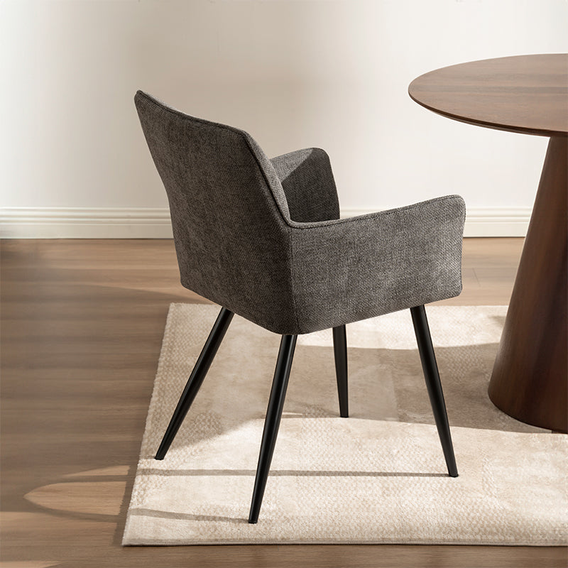 Fauteuil salle à manger Kaya [Lot de 2] [Tissu effet lin]