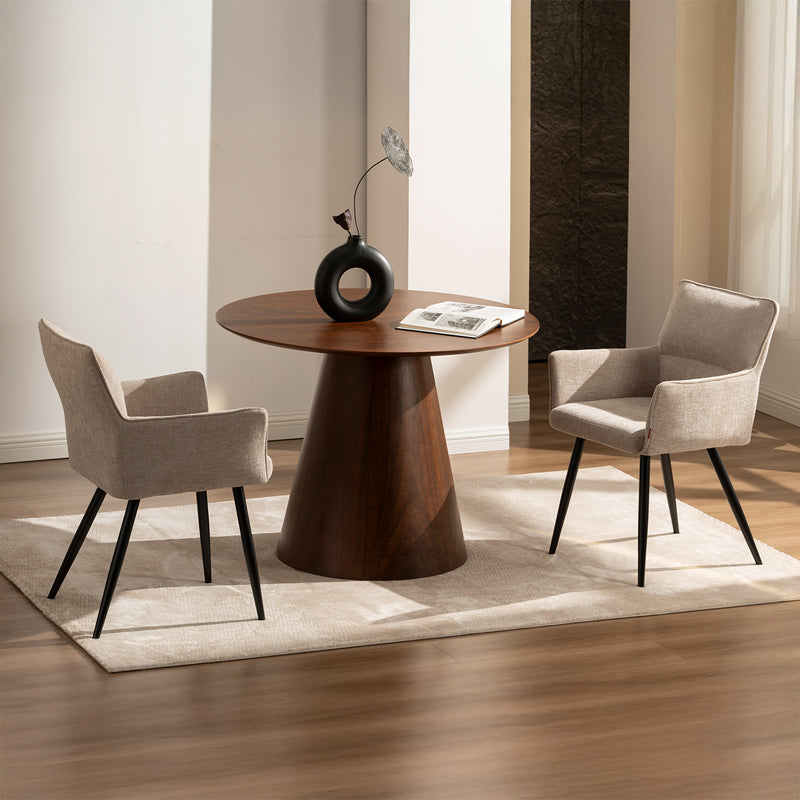 Fauteuil salle à manger Kaya [Lot de 2] [Tissu effet lin]